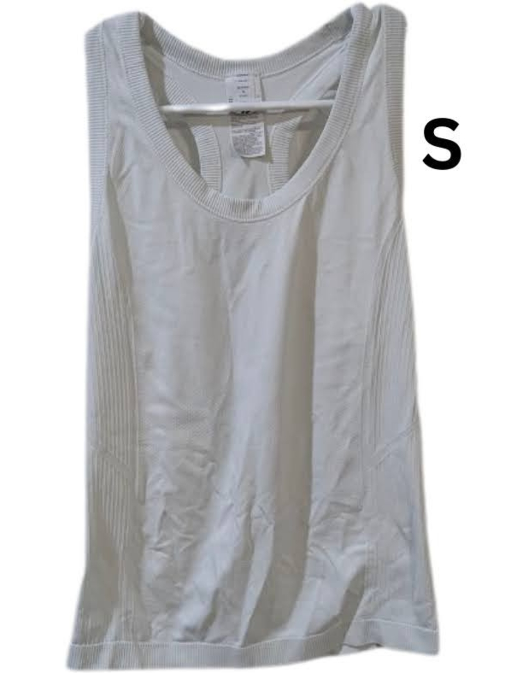 Women’s White Ribbed Scoop Neck Tank Top